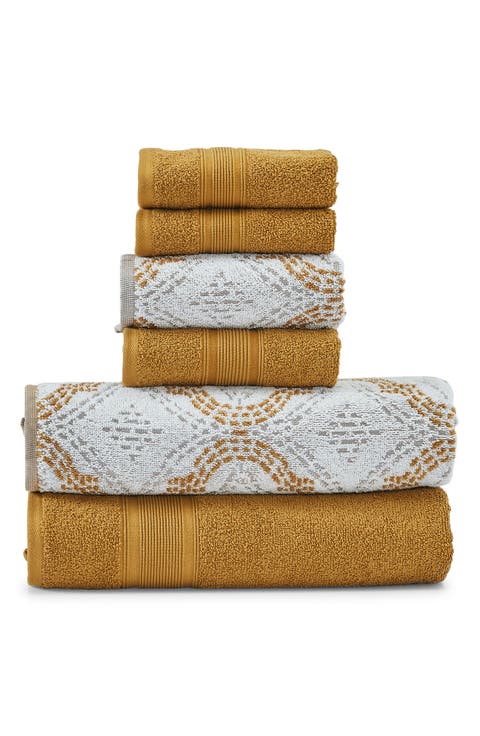 6 Piece Yarn Dye Towel Set