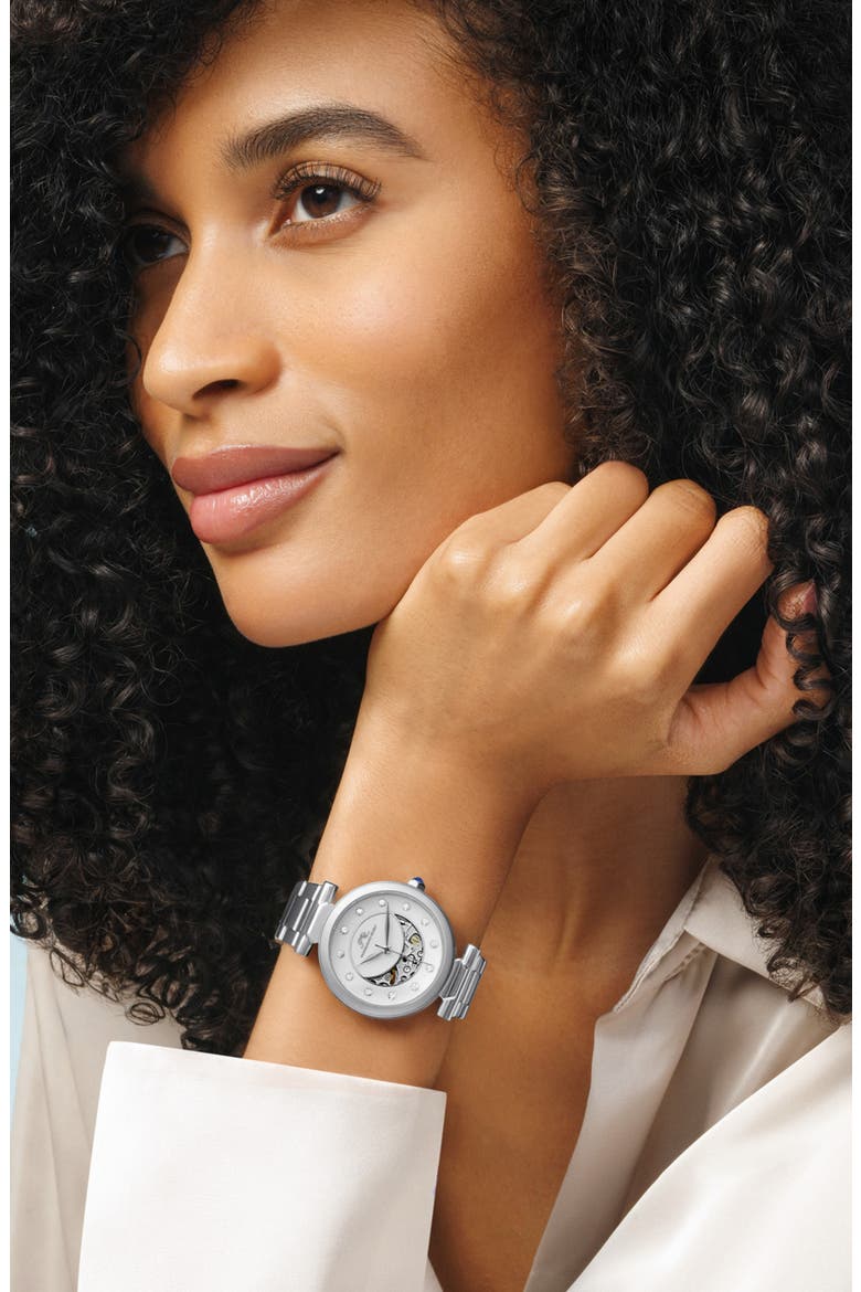 Colette Topaz Bracelet Watch, 36mm, Alternate, color, SILVER