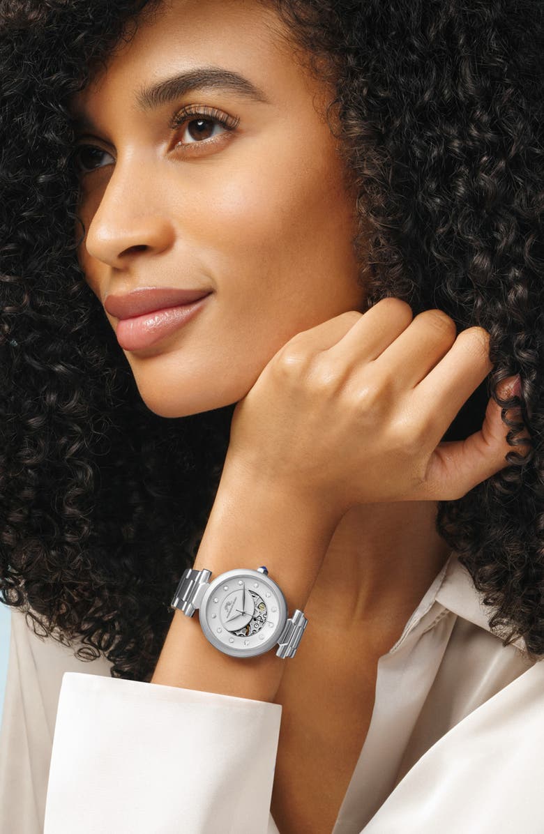 PORSAMO BLEU Colette Topaz Bracelet Watch, 36mm, Alternate, color, Silver