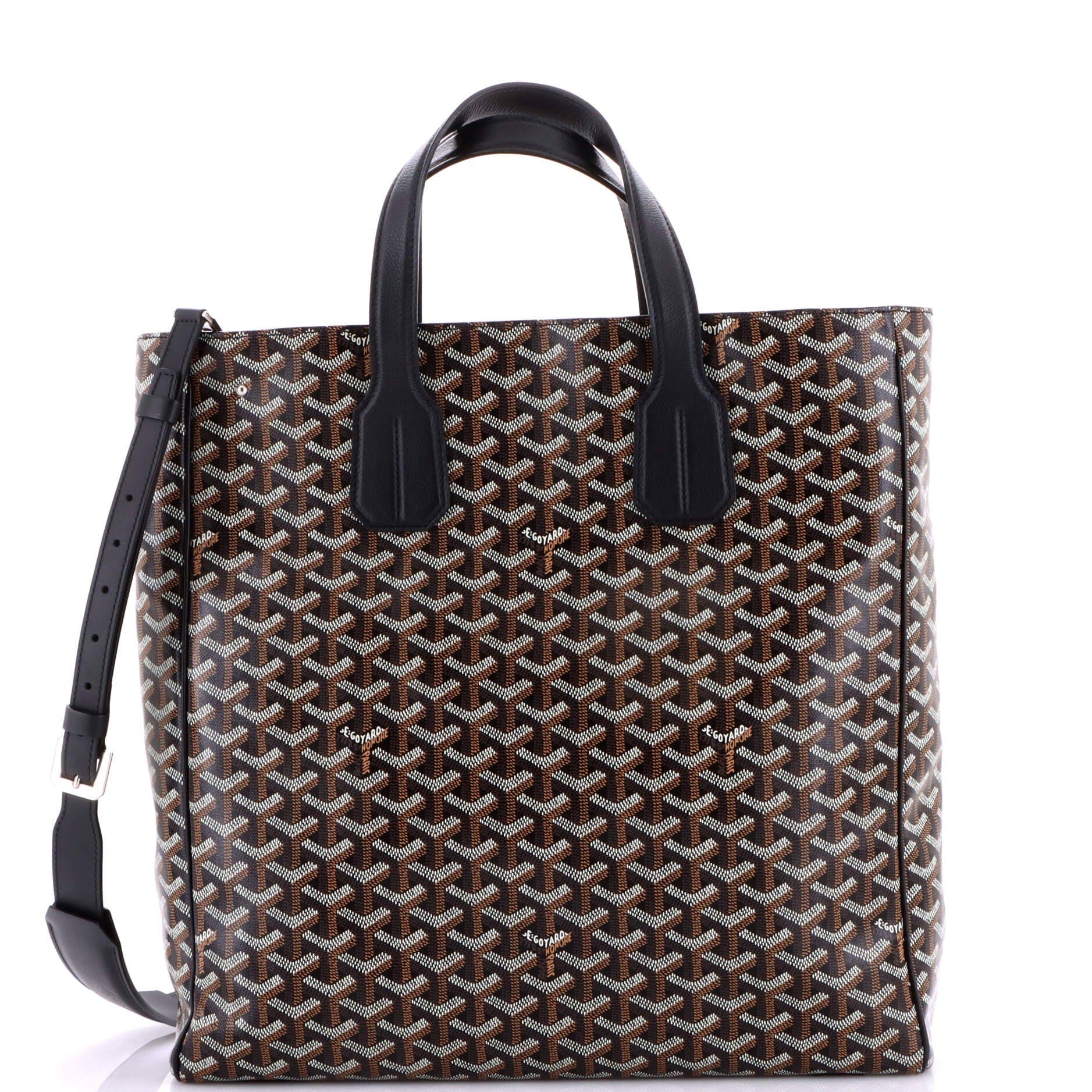 Pre-Owned Goyard Voltaire III Tote Coated Canvas, Main, color, Black