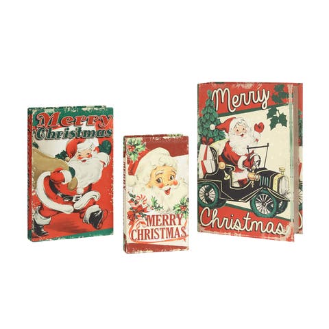 Set of 3 Nesting Books - Santa