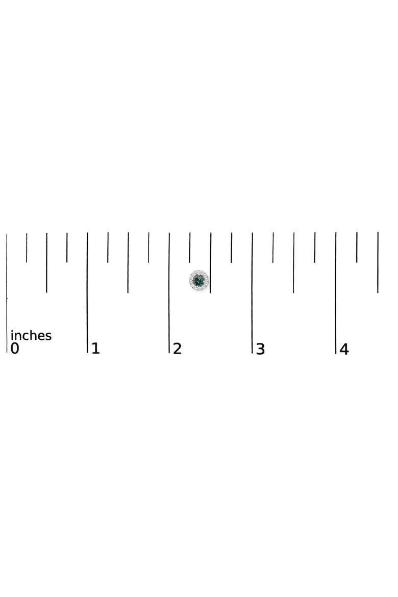 Silver 1/2 Cttw Blue Diamond Halo Stud Earring, Alternate, color, Silver