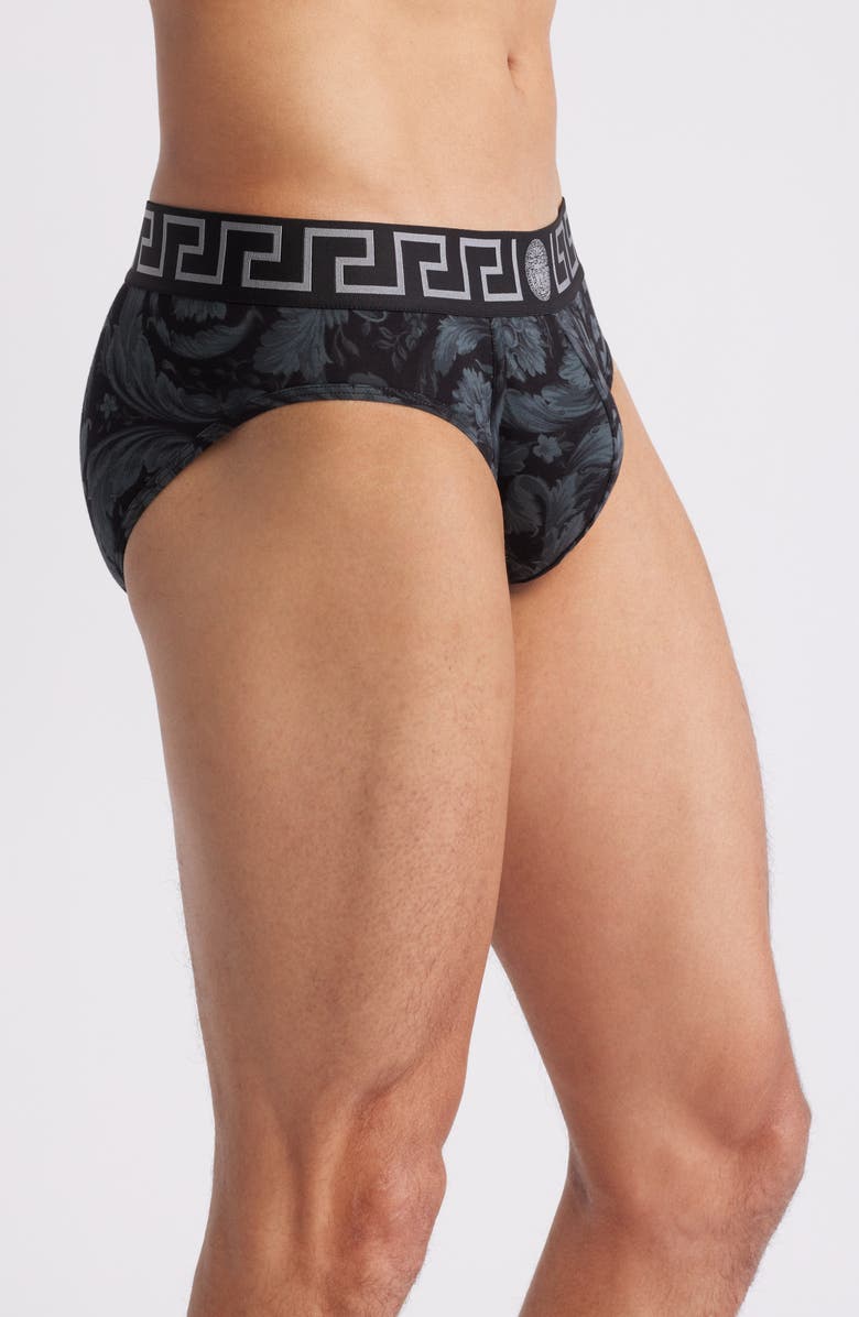 Versace Barocco Cotton Blend Briefs, Alternate, color, 