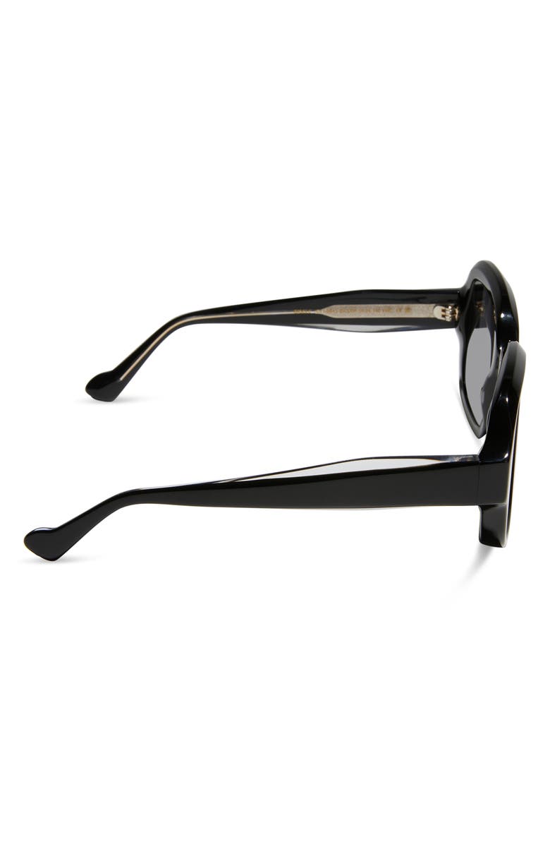 DIFF 52mm Gisele Polarized Round Sunglasses, Alternate, color, Black/ Grey Gradient