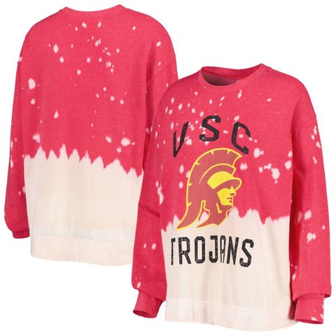Women's Gameday Couture Cardinal USC Trojans Twice As Nice Faded Dip-Dye Pullover Sweatshirt