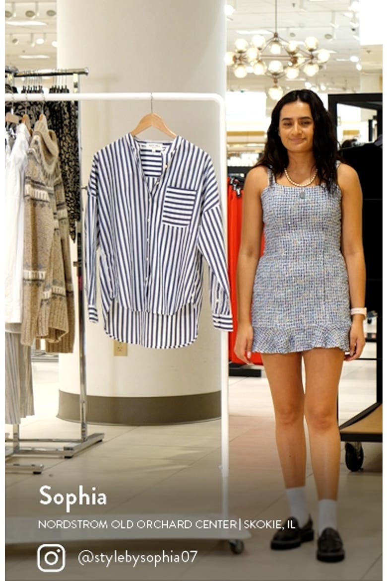 Mixed Stripe Band Collar Button-Up Shirt video
