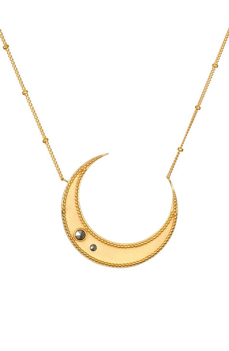 Satya Jewelry Eternal Guidance Moon Necklace, Main, color, Gold
