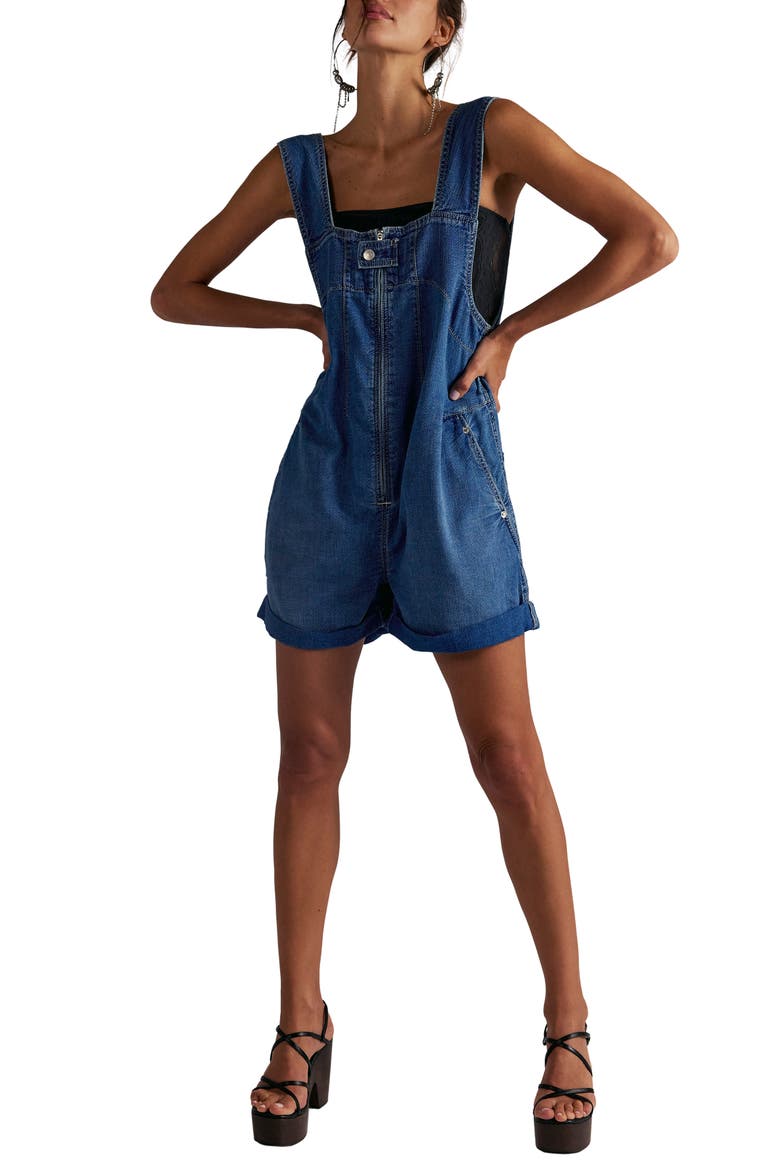 Jude Cotton Shortalls, Main, color, MID INDIGO