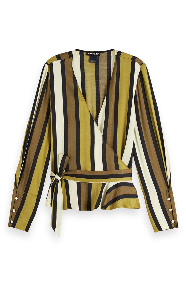 Scotch & Soda Stripe Wrap Top, Alternate, color, 