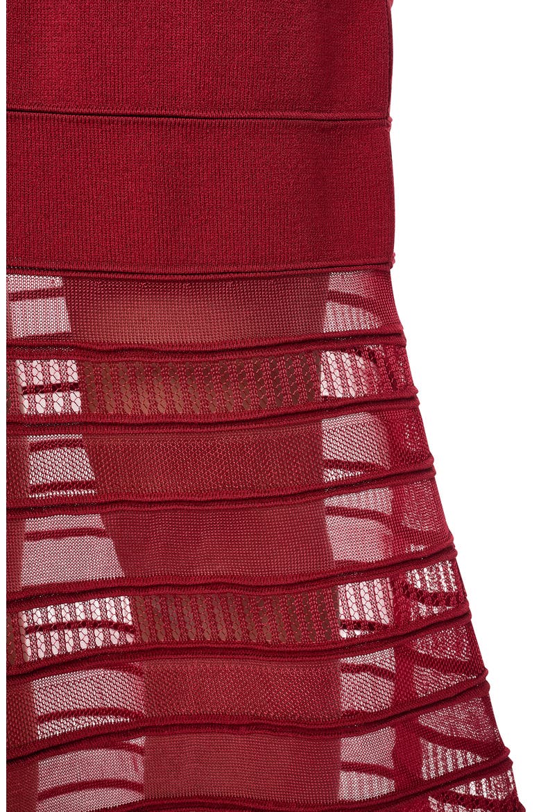 Ladder Lace Mesh Midi Sweater Skirt, Alternate, color, CRANBERRY
