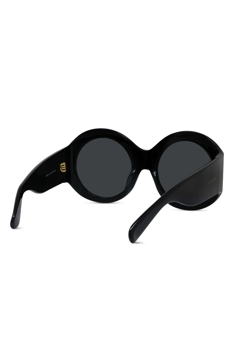 Givenchy Cocoon 56mm Round Sunglasses, Alternate, color, Shiny Black / Smoke