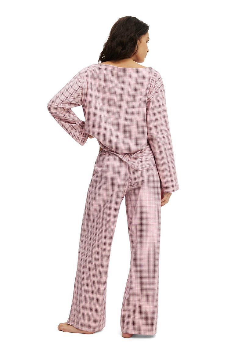 Women's Dreamy Soft Wide Leg Pant, Alternate, color, Isla Micro Check Pink Kiss