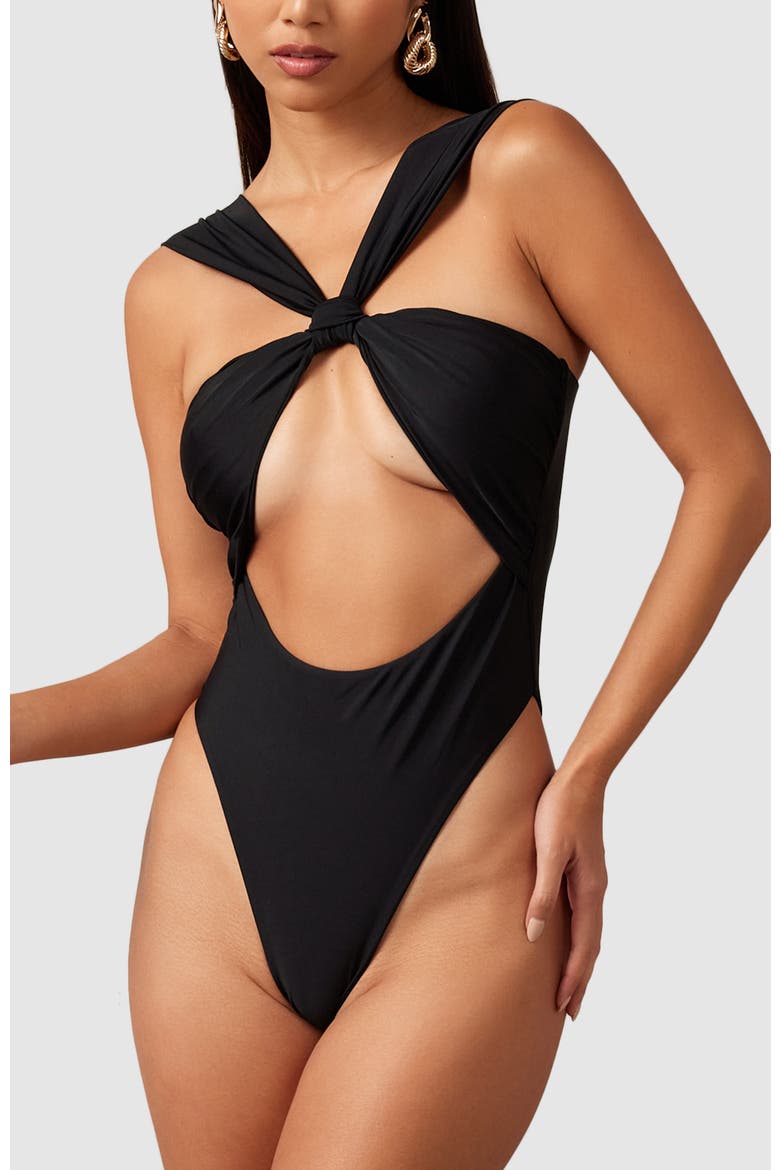 Sahar One-Piece Swimsuit, Alternate, color, Black