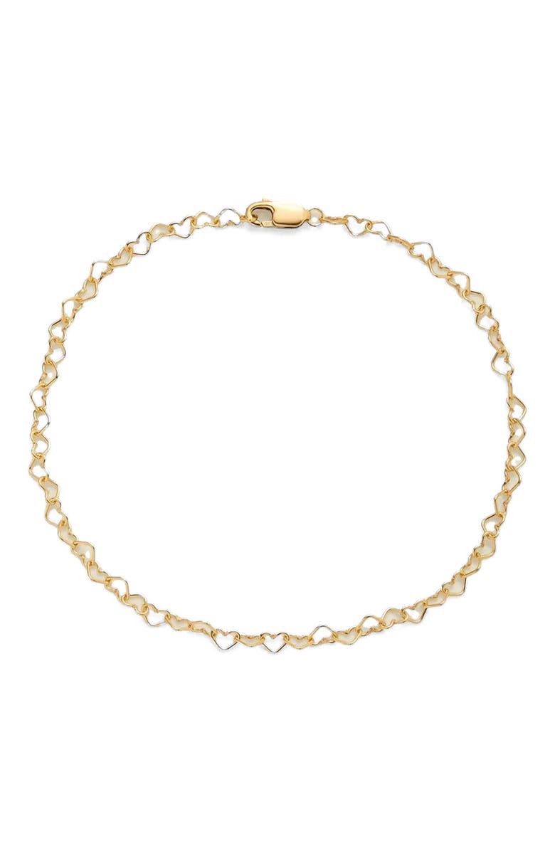 MADE BY MARY Heart Chain Bracelet, Main, color, Gold Filled