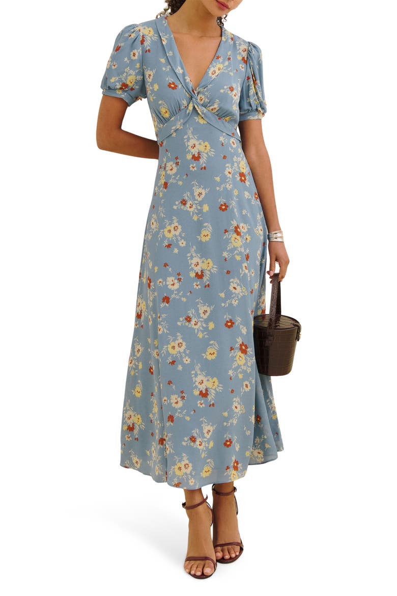 x Devon Lee Carlson Michelle Puff Sleeve Midi Dress, Main, color, JANIE