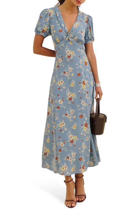 x Devon Lee Carlson Michelle Puff Sleeve Midi Dress