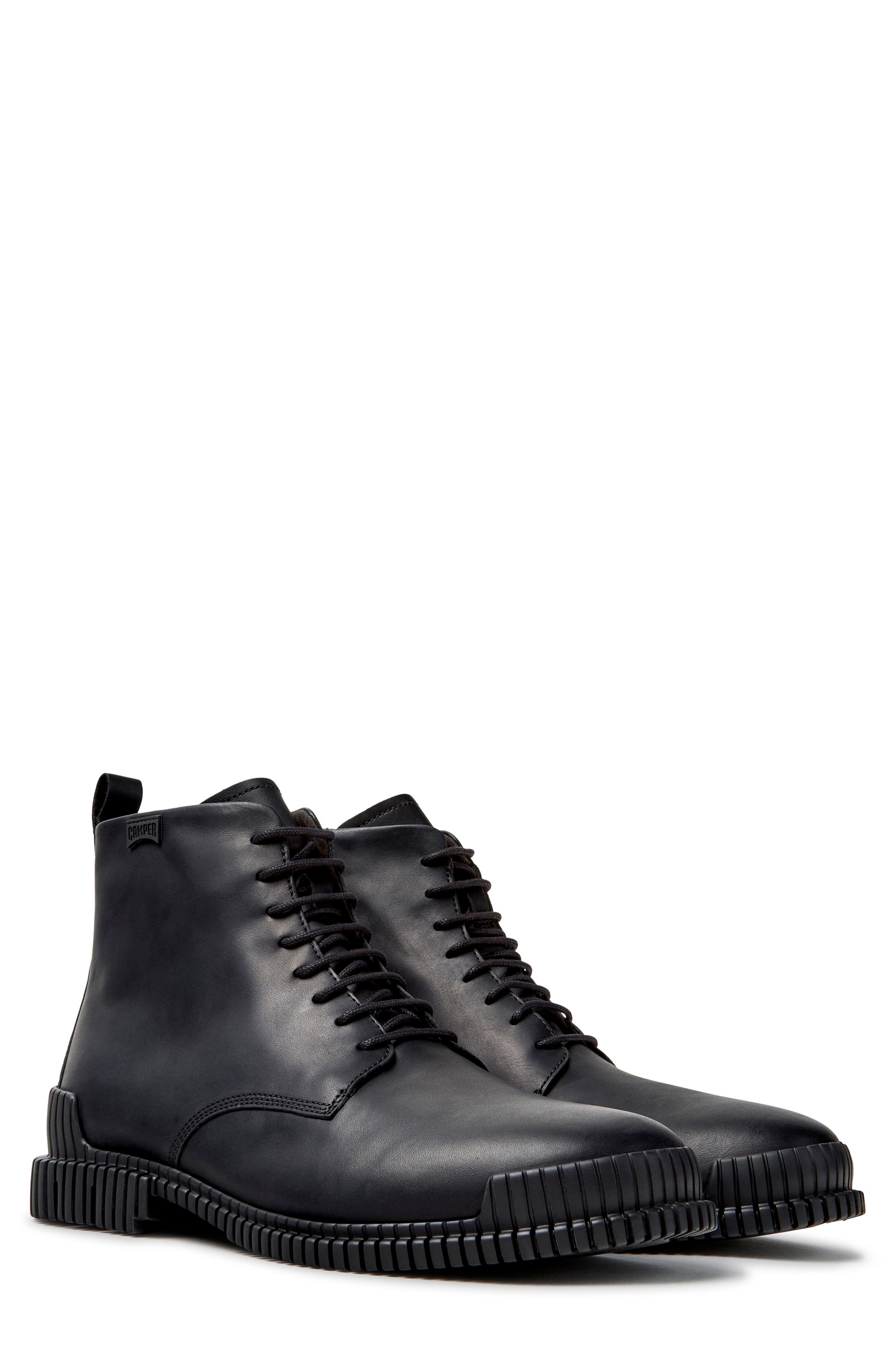 Pix Leather Ankle Boot, Main, color, BLACK