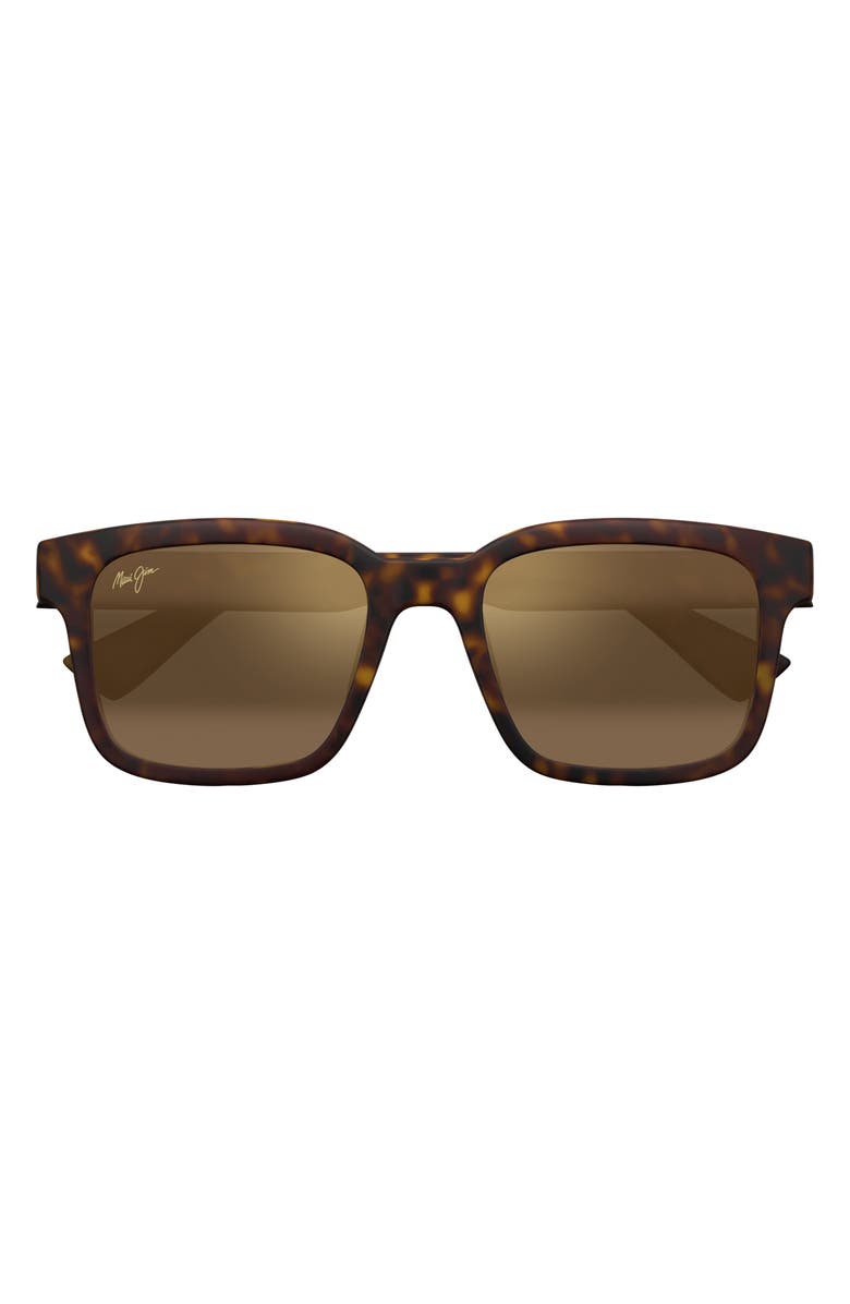 Maui Jim Opiopio AF 54mm PolarizedPlus2<sup
®</sup
Rectangular Sunglasses, Main, color, Matte Dark Havana