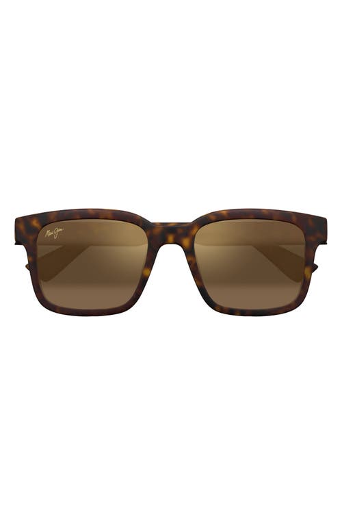 Maui Jim Opiopio AF 54mm PolarizedPlus2® Rectangular Sunglasses in Matte Dark Havana 