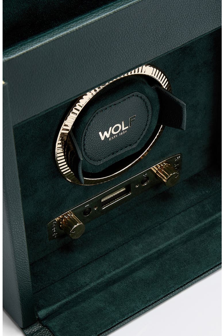 British Racing Single Watch Winder with Storage, Alternate, color, GREEN