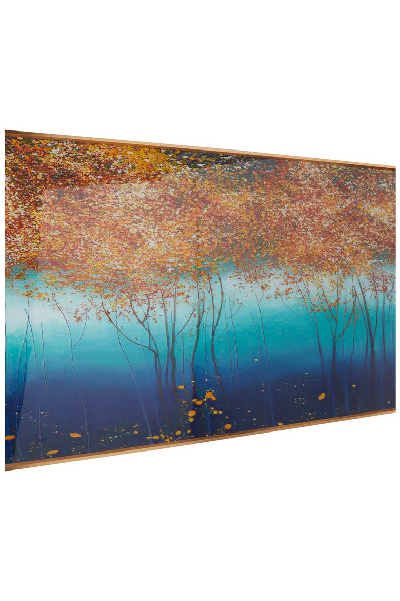 Blue Trees Framed Wall Art, Alternate, color, BLUE