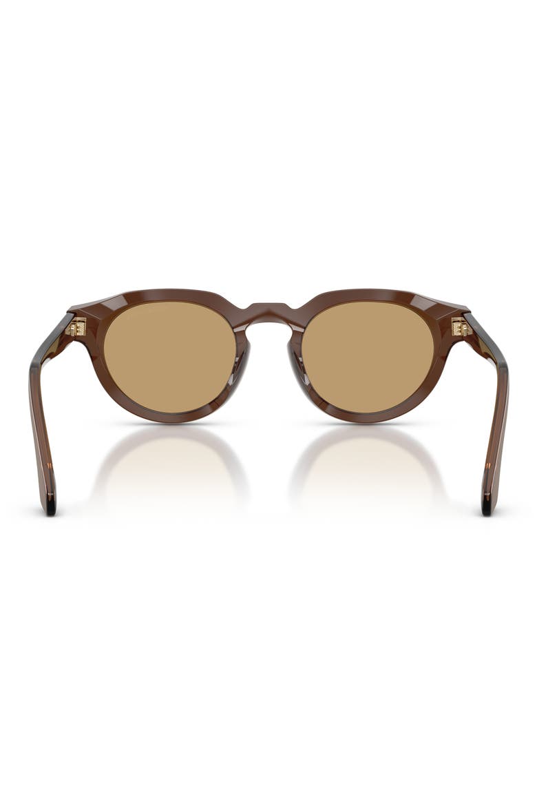 47mm Round Sunglasses, Alternate, color, BRUSHED BROWN / BROWN