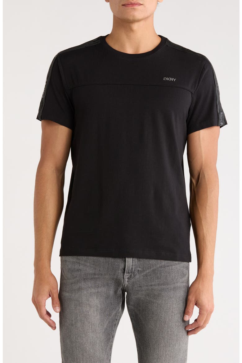 Paulo Stripe Logo T-Shirt, Main, color, BLACK