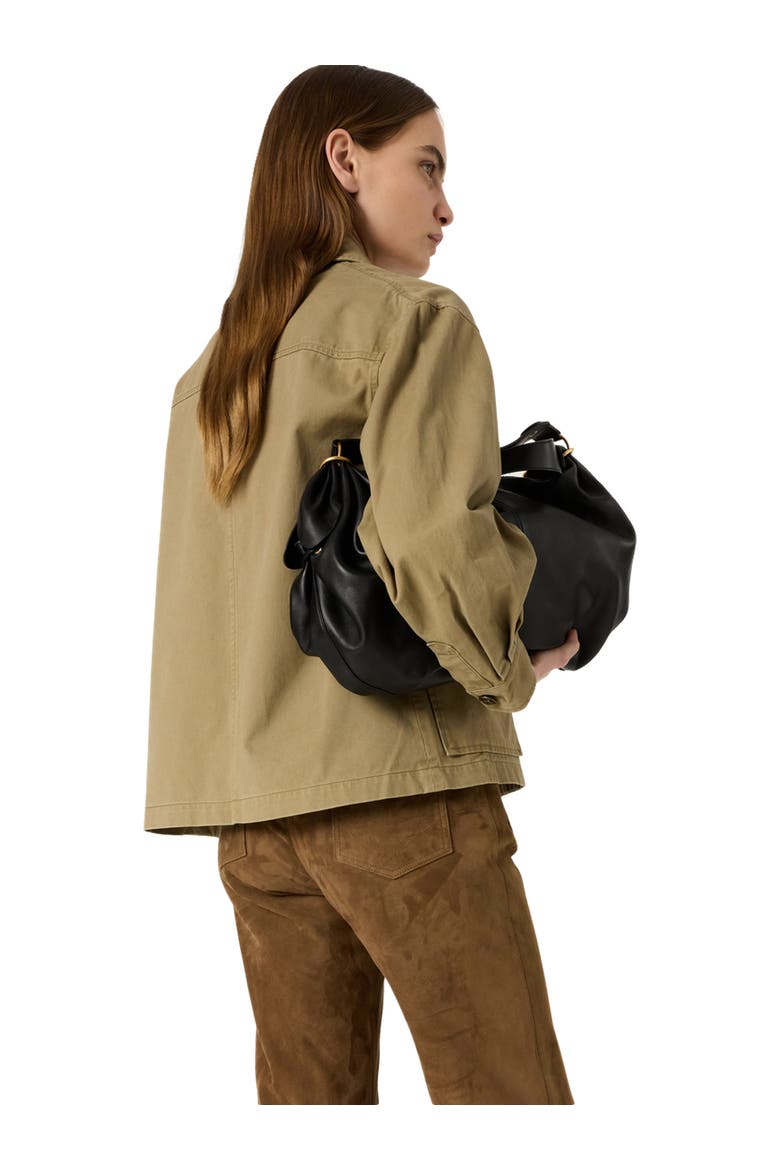 Tyana Boxy Denim Jacket, Alternate, color, Medium Khaki