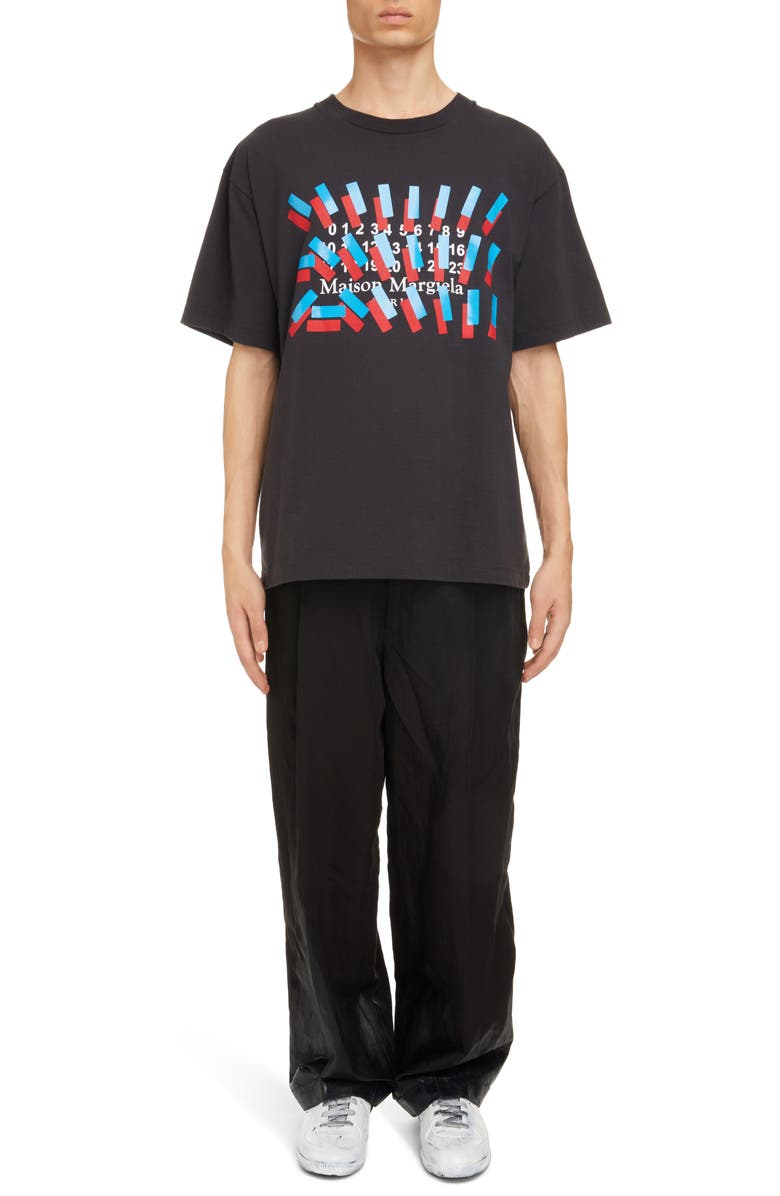Maison Margiela Numbers Logo Tape Print Graphic Tee, Alternate, color,