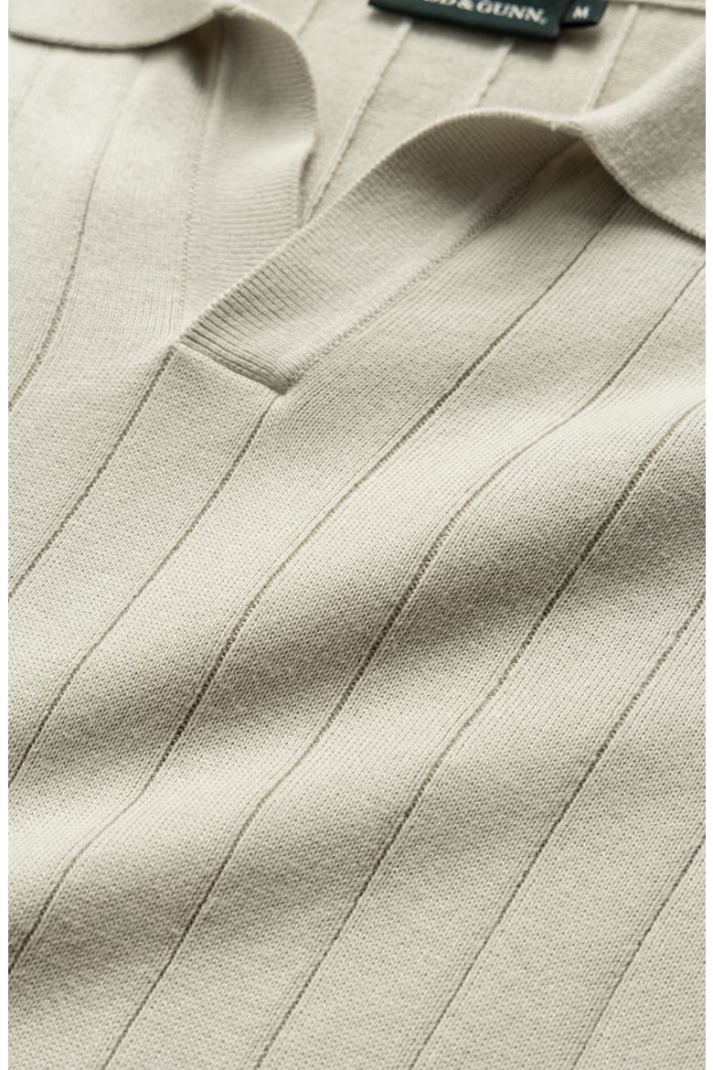 Frey's Crescent Rib Cotton Sweater Polo, Alternate, color, STONE