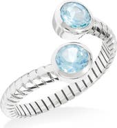 YS GEMS Sterling Silver Bypass Ring