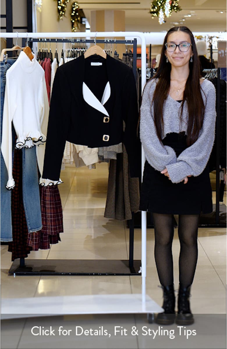 Contrast Lapel Crop Jacket, sales video thumbnail