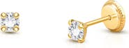 Tiny Blessings 14K Gold 3mm Genuine Diamond Studs Screw Back Earrings