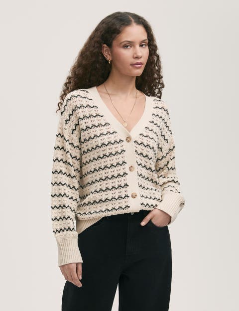 Alena V-Neck Crochet Cardigan