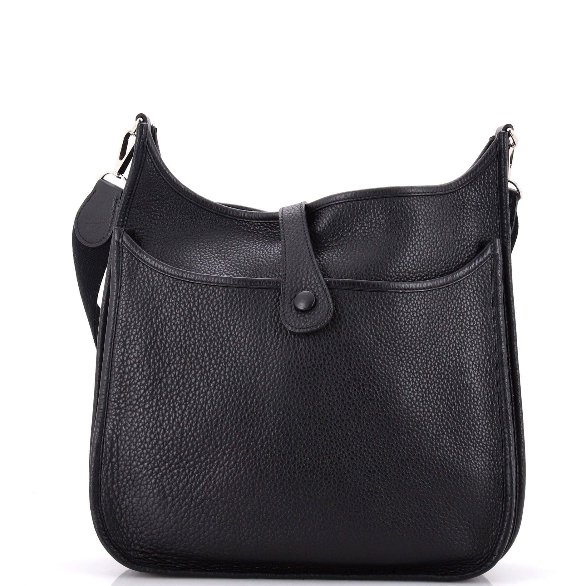 Pre-Owned Hermes Evelyne Bag Gen II Clemence GM, Alternate, color, Noir