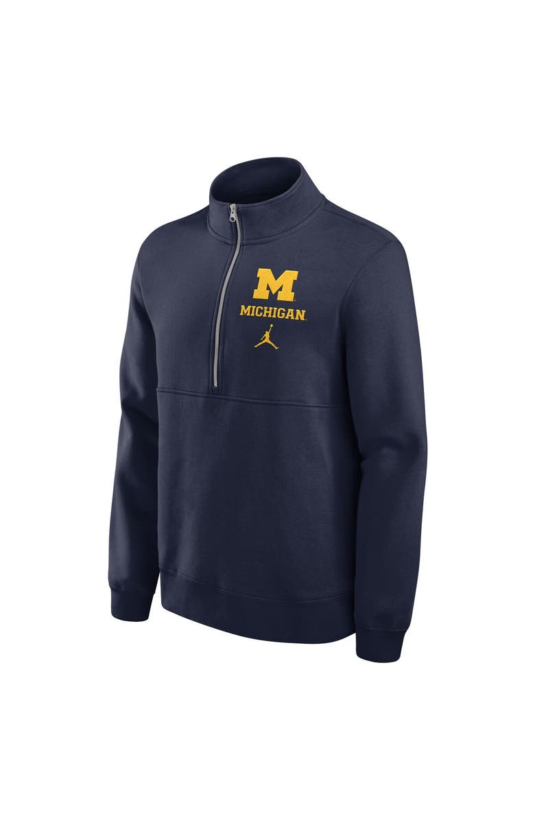 Jordan Brand Men
s Jordan Brand Navy Michigan Wolverines Primetime Club Half-Zip Sweatshirt, Alternate, color, Navy