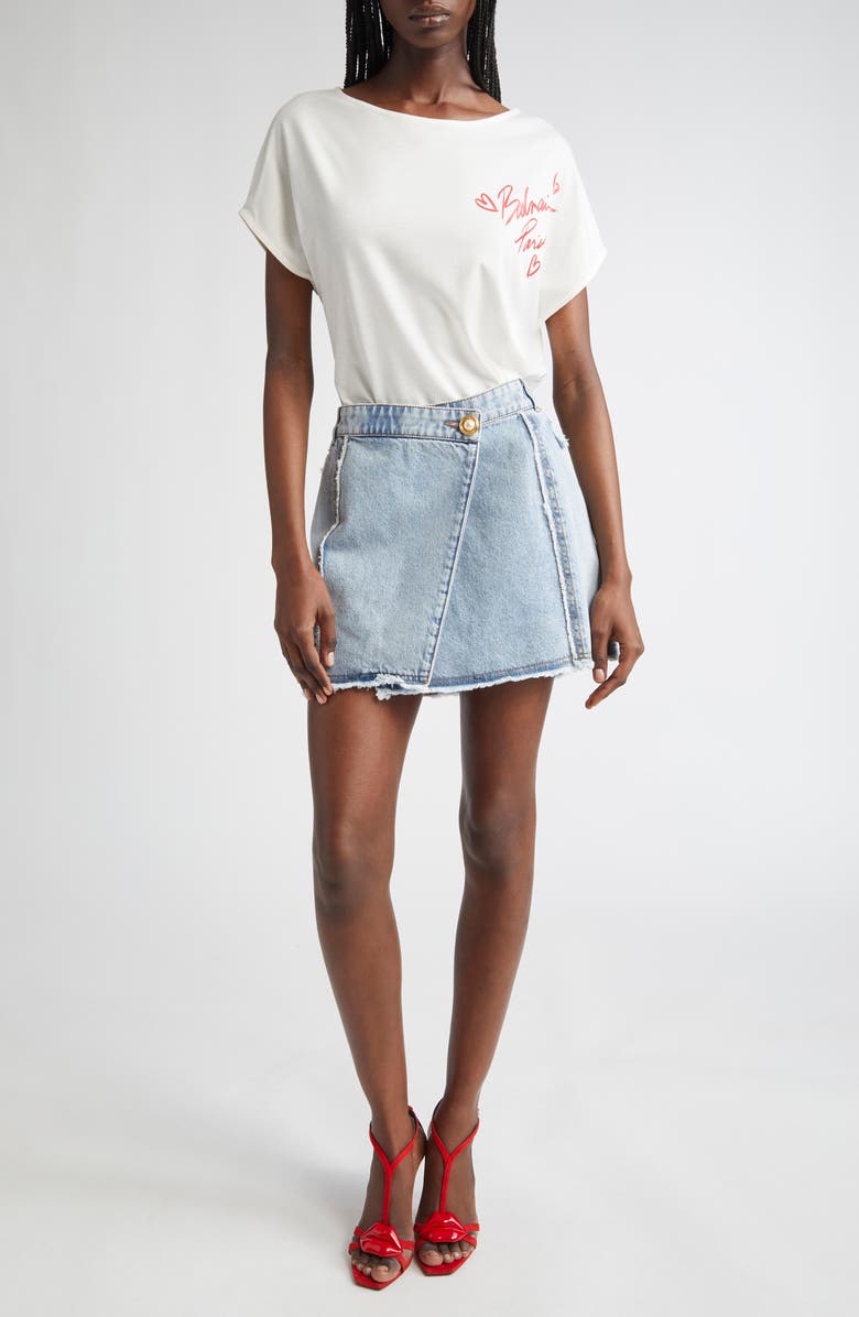 Balmain Lipstick Logo Graphic T-Shirt, Alternate, color, 