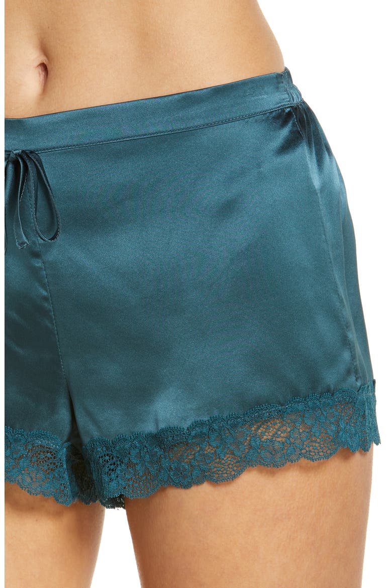 Milky Silk Pajama Shorts, Alternate, color, BLUE PETROL