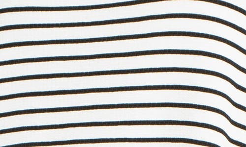 Max Studio Stripe Ruffle Short Sleeve Shift Dress
