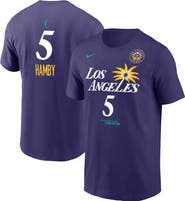 Nike Men's Nike Dearica Hamby Purple Los Angeles Sparks Explorer Edition Name & Number T-Shirt