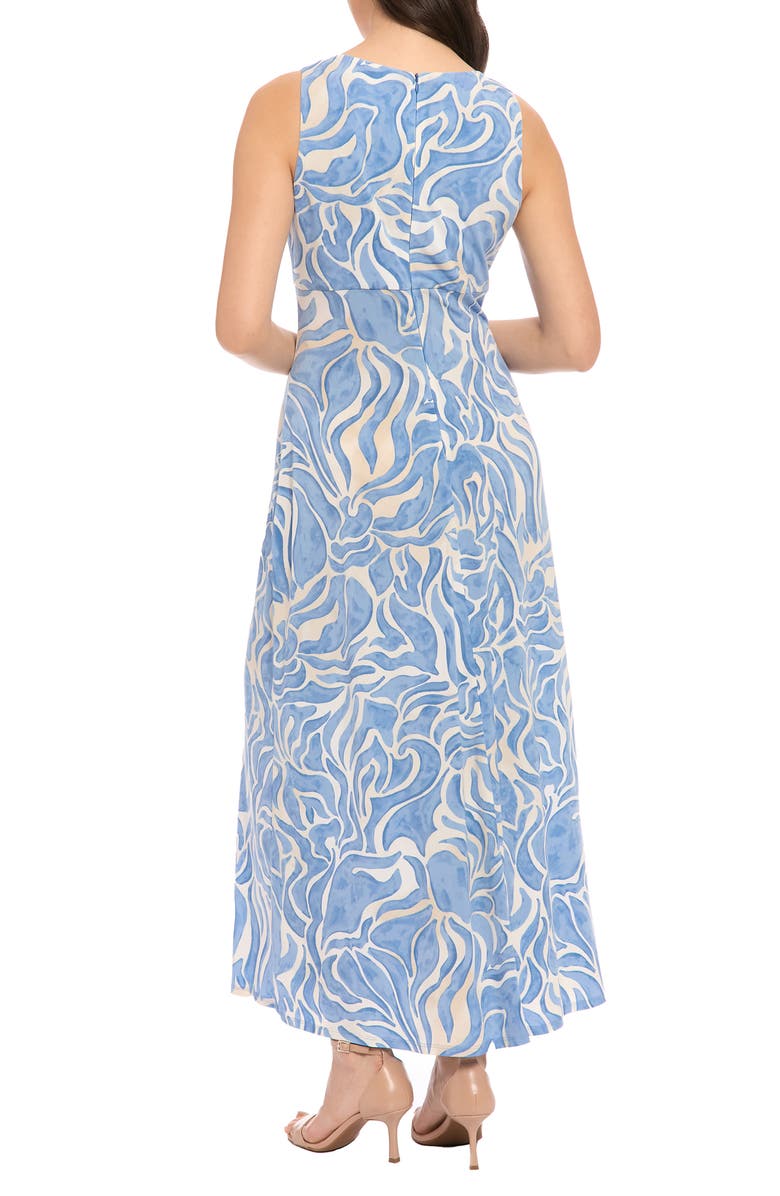 London Times Keyhole Sleeveless Maxi Dress, Alternate, color, Ivory/ Allure Blue