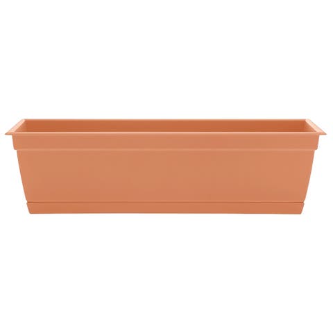24 Inch Dayton Window Box Planter, Coral