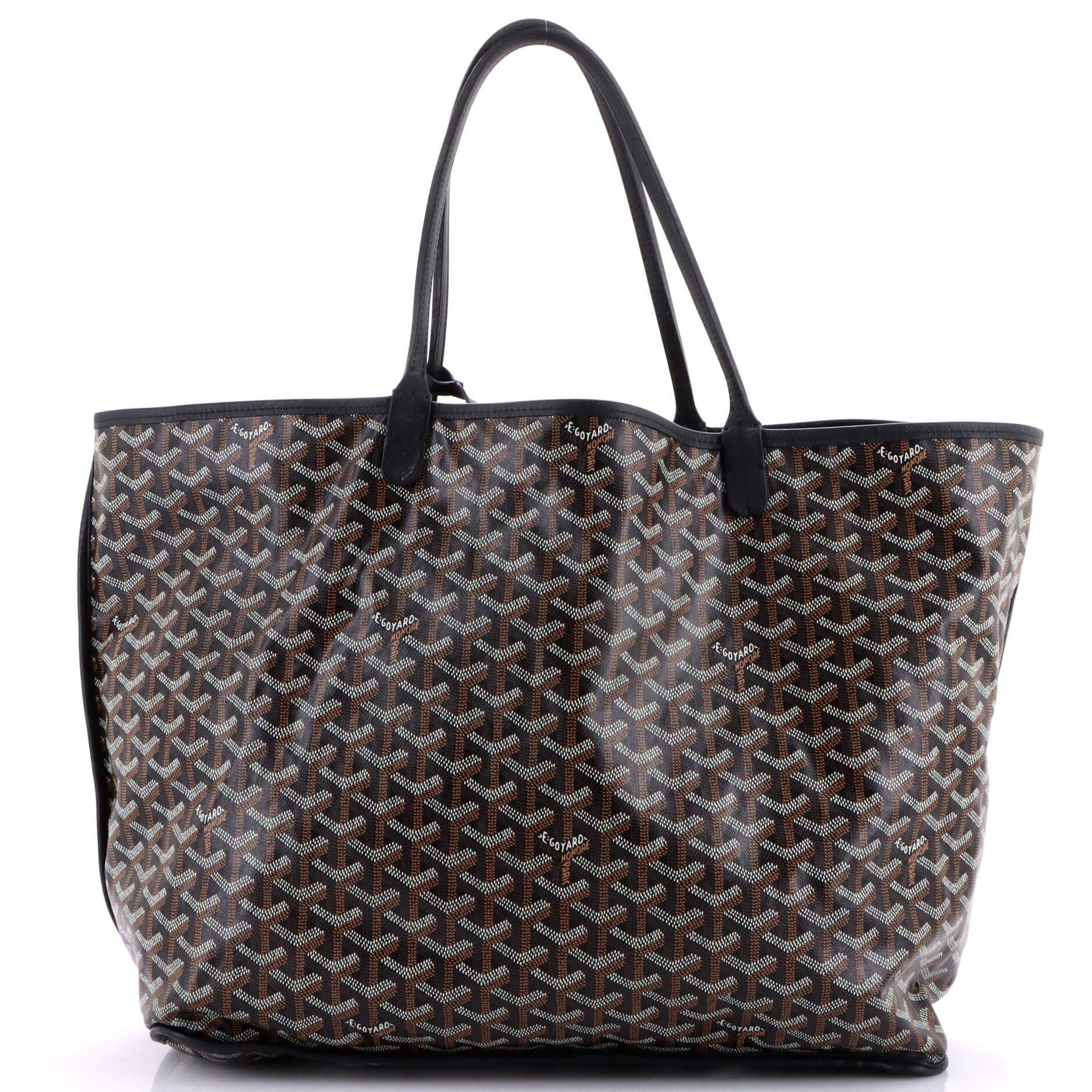 Pre-Owned Goyard Anjou Reversible Tote Coated Canvas GM, Main, color, Black