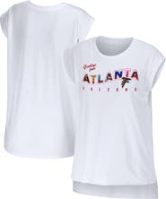 WEAR by Erin Andrews Women's WEAR by Erin Andrews White Atlanta Falcons Greetings From Muscle T-Shirt