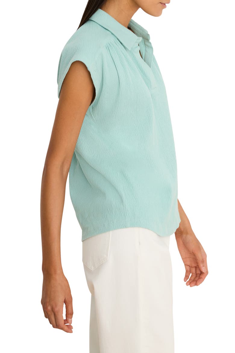 Coastal Crinkle Cotton Blend Top, Alternate, color, AQUIFER