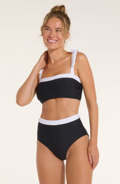 Hermoza Becca Tie Strap Two-piece Bikini Top In Black