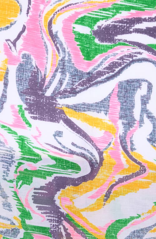 Area Stars Abstract Print Scarf In Green