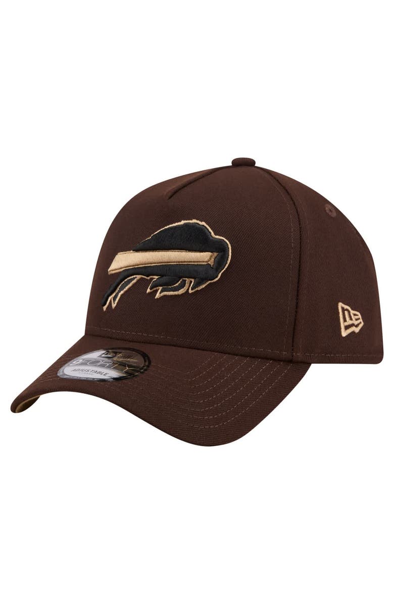New Era Men's New Era  Dark Brown Buffalo Bills Burnt Wood A-Frame 9FORTY Adjustable Hat, Main, color, Dark Brown