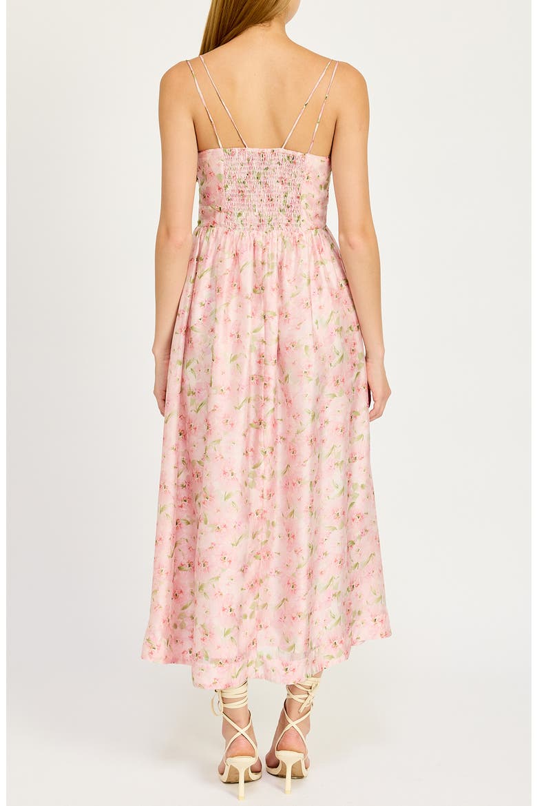 Josette Floral Midi Dress, Alternate, color, PINK FLORAL