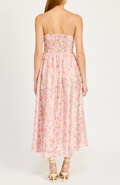 En Saison Josette Floral Midi Dress In Pink